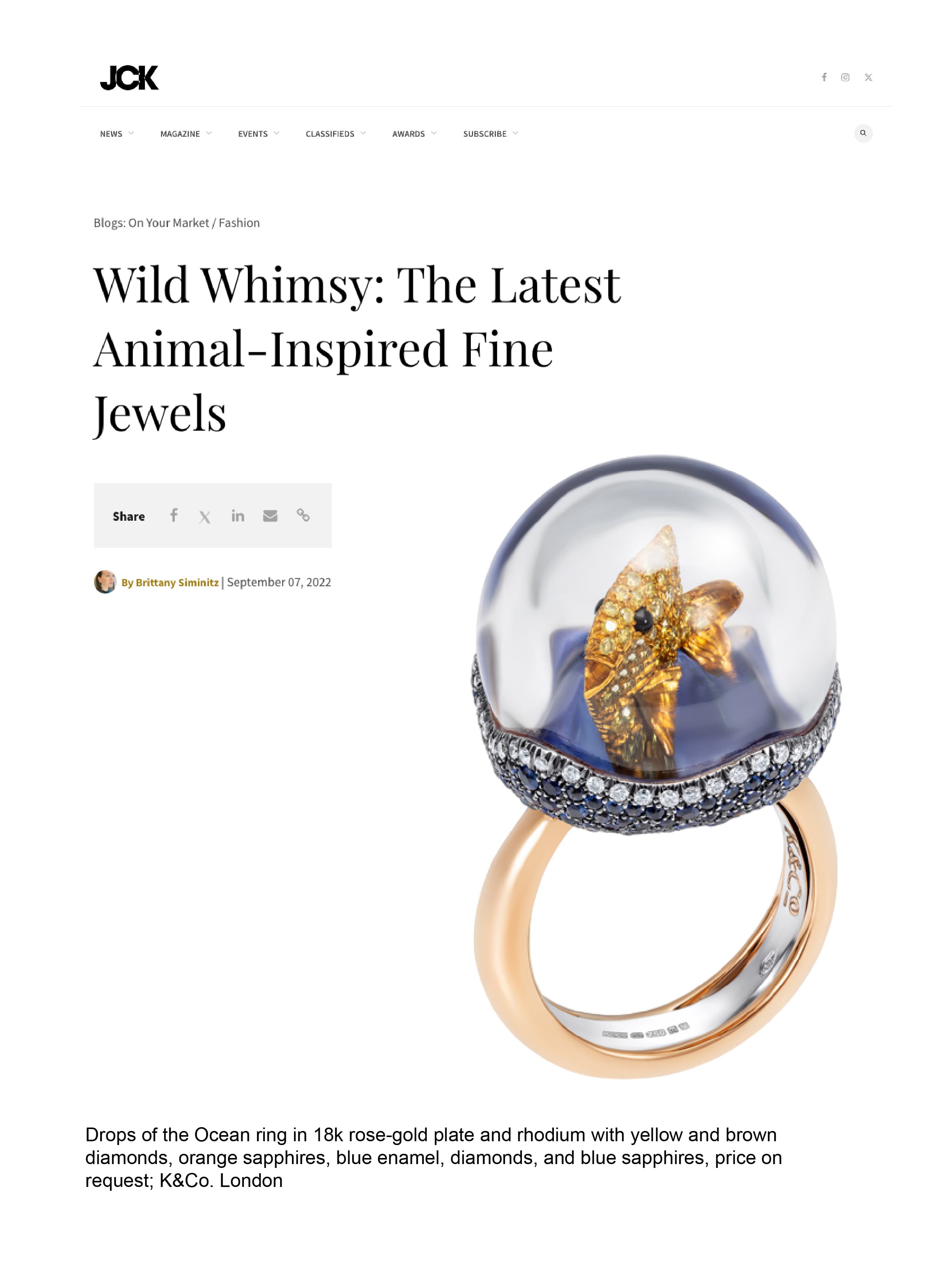 Wild Whimsy: The Latest Animal-Inspired Fine Jewels