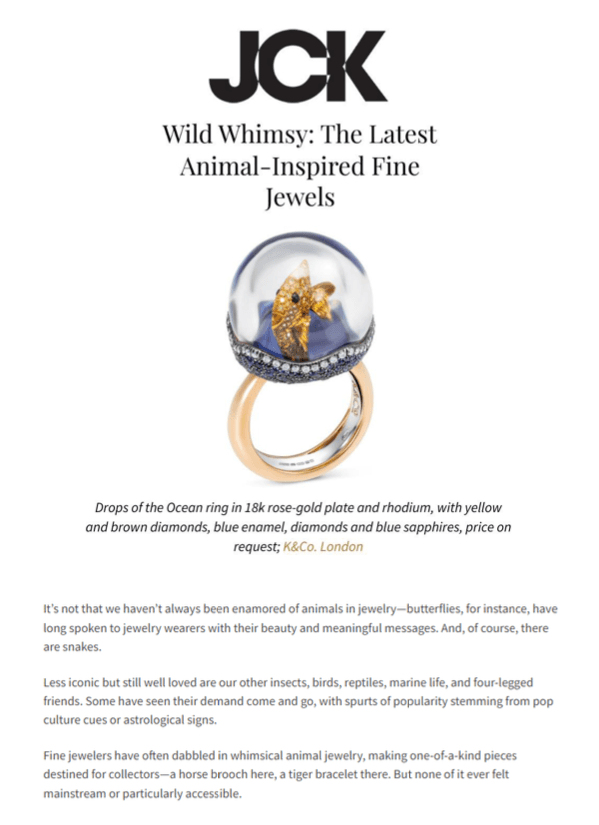 Wild Whimsy: The Latest Animal-Inspired Fine Jewels